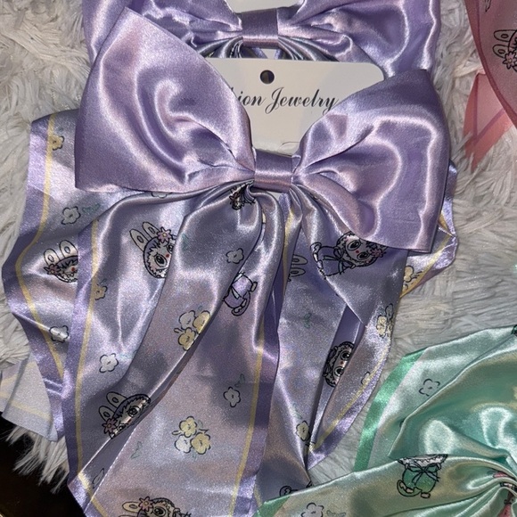 Satin Hair Bow with Labubu Print - Picture 1 of 7